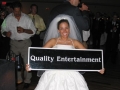 Bride Holding QE Sign